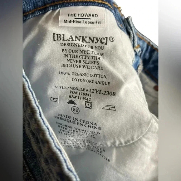 BLANKNYC Women's 27 The Howard Mid-Rise Loose Fit Jeans Denim Wildflower Casual - Picture 9 of 11